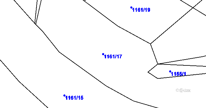 Parcela st. 1161/17 v KÚ Soběhrdy, Katastrální mapa
