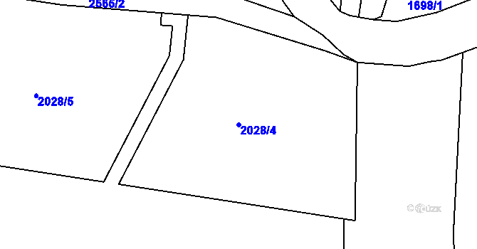 Parcela st. 2028/4 v KÚ Žíňany, Katastrální mapa