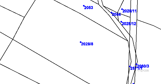 Parcela st. 2028/8 v KÚ Žíňany, Katastrální mapa