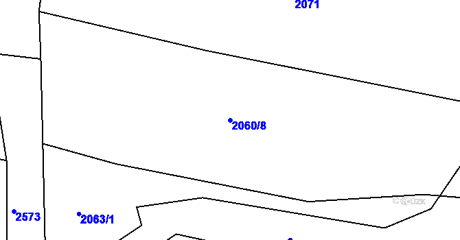 Parcela st. 2060/8 v KÚ Žíňany, Katastrální mapa