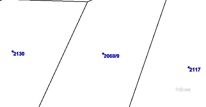 Parcela st. 2060/9 v KÚ Žíňany, Katastrální mapa