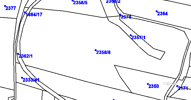 Parcela st. 2358/8 v KÚ Žíňany, Katastrální mapa