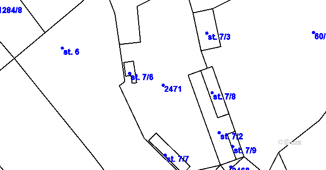 Parcela st. 2471 v KÚ Soběchleby u Podbořan, Katastrální mapa