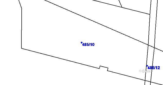 Parcela st. 485/10 v KÚ Soběchleby u Krupky, Katastrální mapa