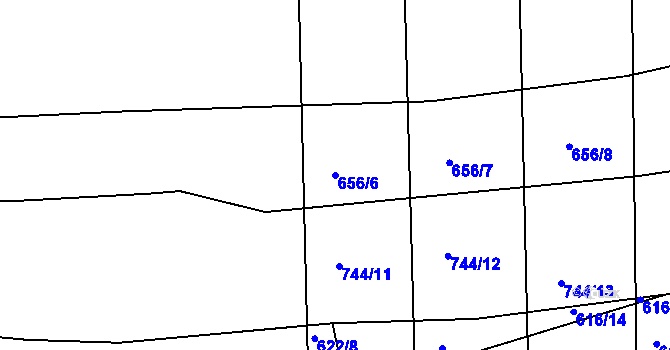 Parcela st. 656/6 v KÚ Soběchleby u Krupky, Katastrální mapa