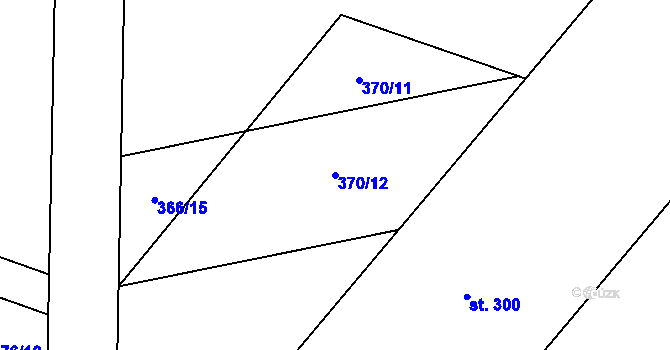 Parcela st. 370/12 v KÚ Soběchleby, Katastrální mapa