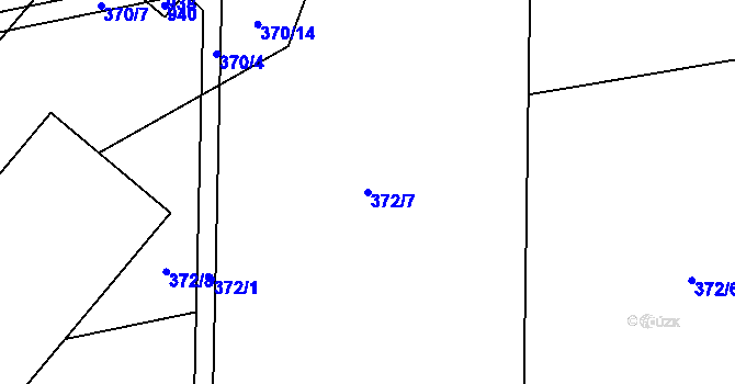 Parcela st. 372/7 v KÚ Soběchleby, Katastrální mapa