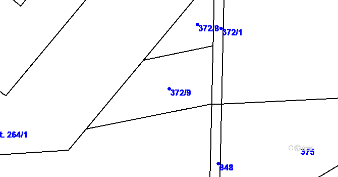 Parcela st. 372/9 v KÚ Soběchleby, Katastrální mapa