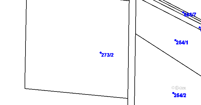 Parcela st. 273/2 v KÚ Soběchleby, Katastrální mapa