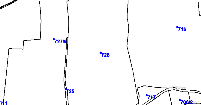 Parcela st. 726 v KÚ Soběchleby, Katastrální mapa