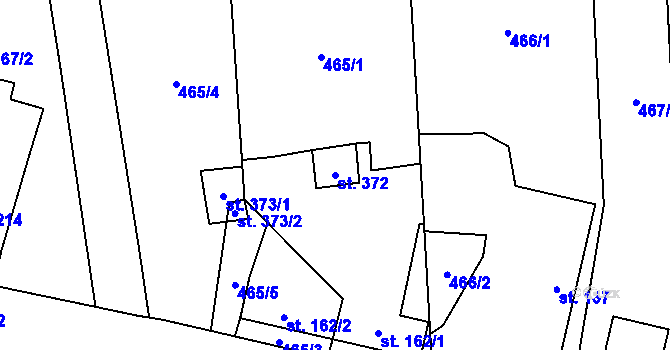 Parcela st. 372 v KÚ Soběchleby, Katastrální mapa