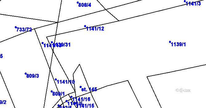 Parcela st. 1139/27 v KÚ Soběnice, Katastrální mapa