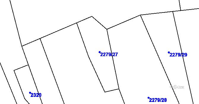 Parcela st. 2279/27 v KÚ Soběnov, Katastrální mapa