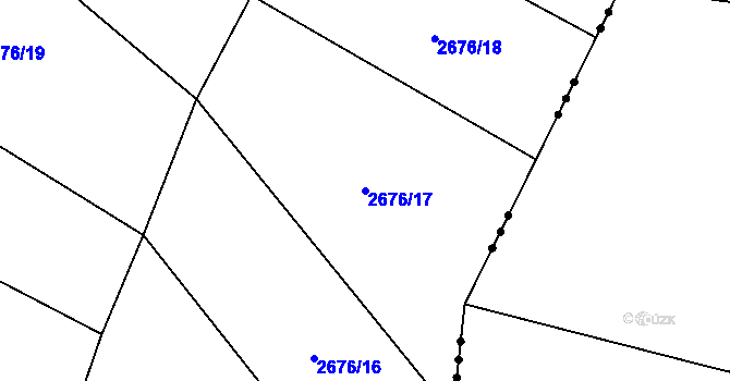 Parcela st. 2676/17 v KÚ Soběnov, Katastrální mapa