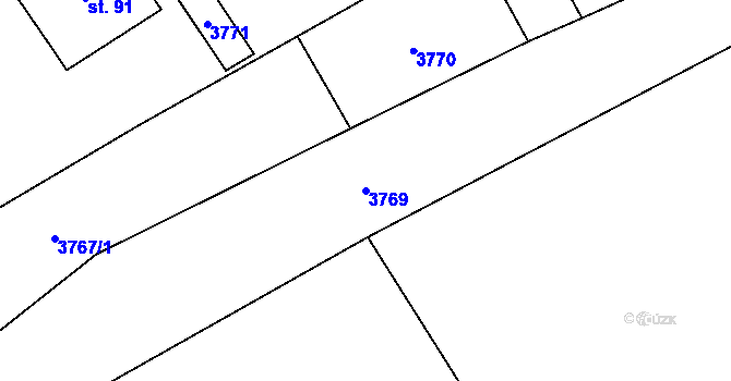 Parcela st. 3769 v KÚ Soběnov, Katastrální mapa
