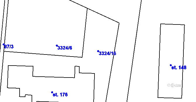 Parcela st. 3324/16 v KÚ Soběnov, Katastrální mapa