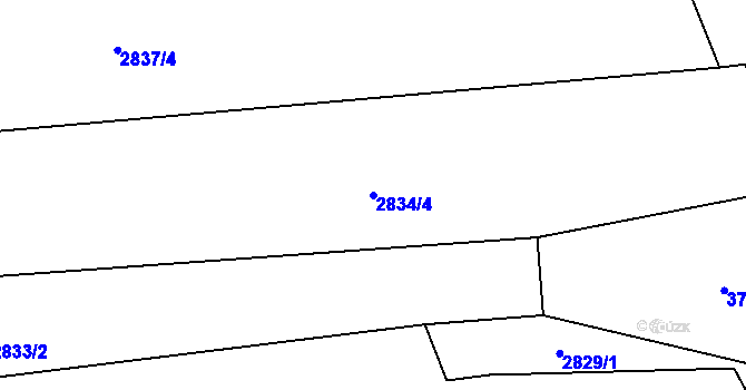 Parcela st. 2834/4 v KÚ Soběnov, Katastrální mapa