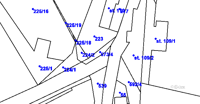Parcela st. 573/4 v KÚ Soběraz, Katastrální mapa