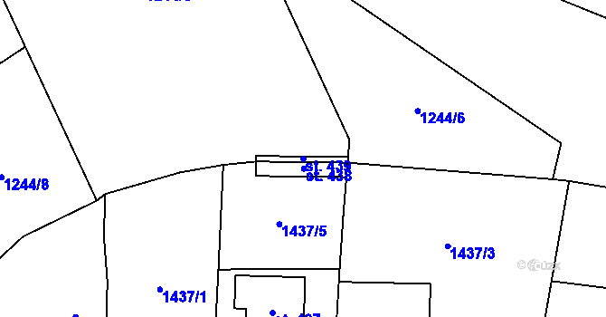 Parcela st. 439 v KÚ Těšín, Katastrální mapa
