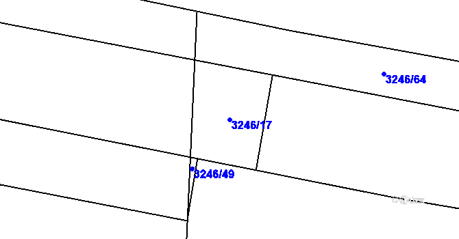 Parcela st. 3246/17 v KÚ Soběslav, Katastrální mapa