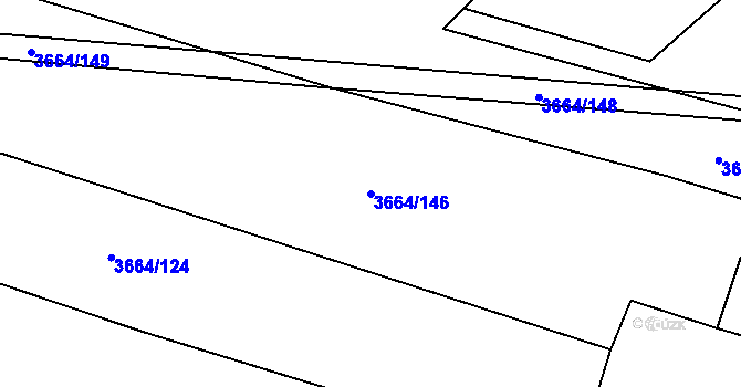 Parcela st. 3664/146 v KÚ Soběslav, Katastrální mapa