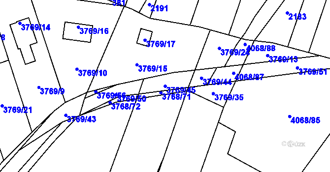 Parcela st. 3769/45 v KÚ Soběslav, Katastrální mapa