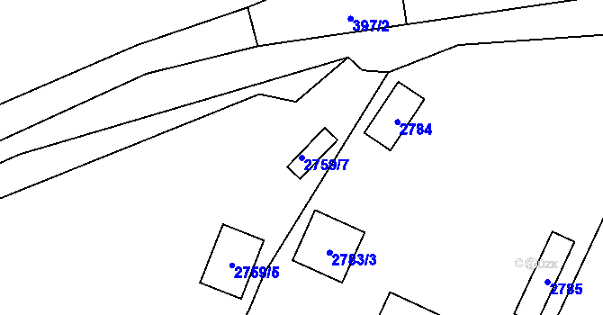 Parcela st. 2759/7 v KÚ Soběslav, Katastrální mapa