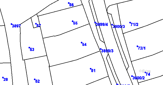 Parcela st. 54 v KÚ Soběslav, Katastrální mapa