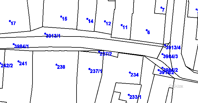 Parcela st. 237/2 v KÚ Soběslav, Katastrální mapa