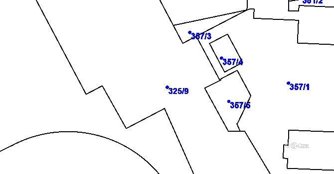 Parcela st. 325/9 v KÚ Soběslav, Katastrální mapa