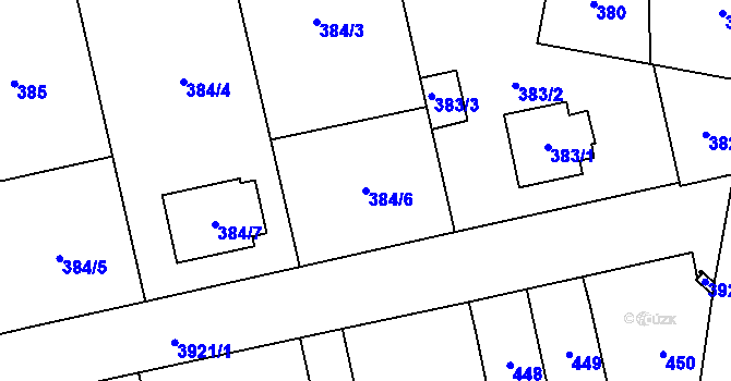 Parcela st. 384/6 v KÚ Soběslav, Katastrální mapa