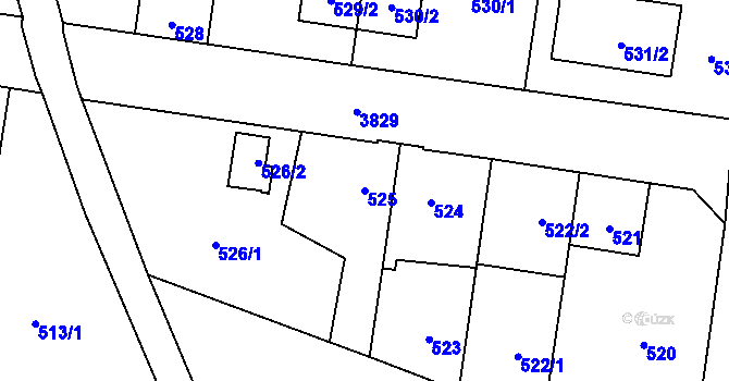 Parcela st. 525 v KÚ Soběslav, Katastrální mapa