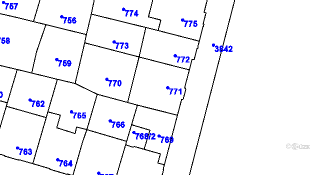 Parcela st. 771 v KÚ Soběslav, Katastrální mapa