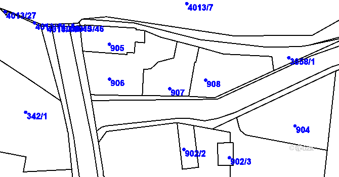 Parcela st. 907 v KÚ Soběslav, Katastrální mapa