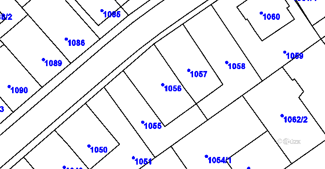 Parcela st. 1056 v KÚ Soběslav, Katastrální mapa