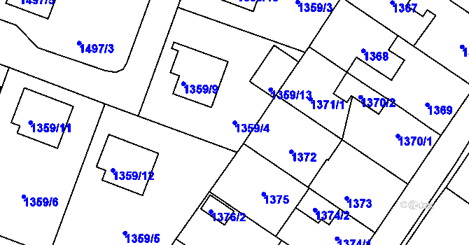 Parcela st. 1359/4 v KÚ Soběslav, Katastrální mapa