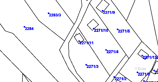 Parcela st. 2271/11 v KÚ Soběslav, Katastrální mapa