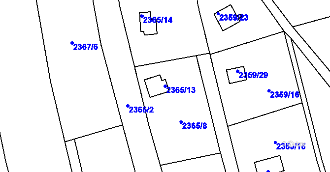 Parcela st. 2365/13 v KÚ Soběslav, Katastrální mapa