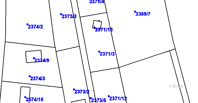 Parcela st. 2371/3 v KÚ Soběslav, Katastrální mapa