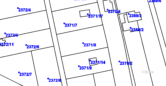 Parcela st. 2371/8 v KÚ Soběslav, Katastrální mapa