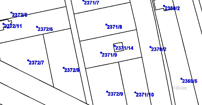 Parcela st. 2371/9 v KÚ Soběslav, Katastrální mapa