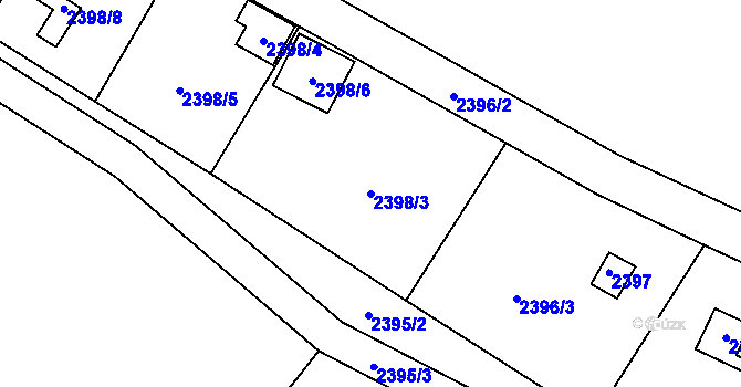 Parcela st. 2398/3 v KÚ Soběslav, Katastrální mapa
