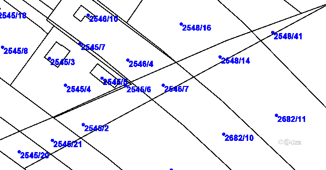 Parcela st. 2546/7 v KÚ Soběslav, Katastrální mapa