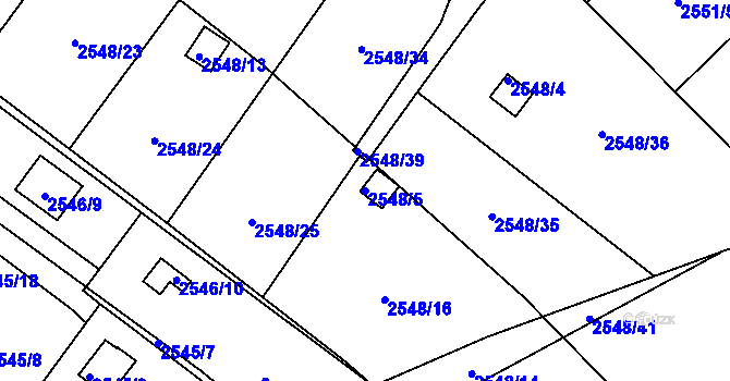Parcela st. 2548/5 v KÚ Soběslav, Katastrální mapa