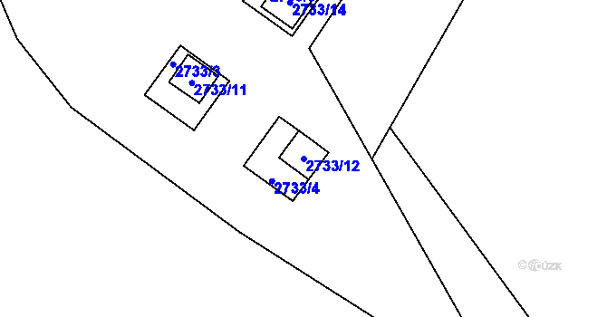 Parcela st. 2733/12 v KÚ Soběslav, Katastrální mapa