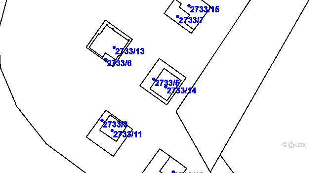 Parcela st. 2733/14 v KÚ Soběslav, Katastrální mapa