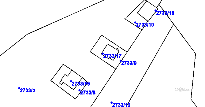 Parcela st. 2733/17 v KÚ Soběslav, Katastrální mapa