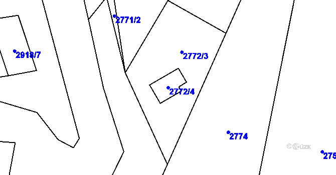 Parcela st. 2772/4 v KÚ Soběslav, Katastrální mapa