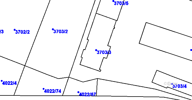 Parcela st. 3703/3 v KÚ Soběslav, Katastrální mapa