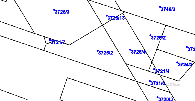 Parcela st. 3725/2 v KÚ Soběslav, Katastrální mapa